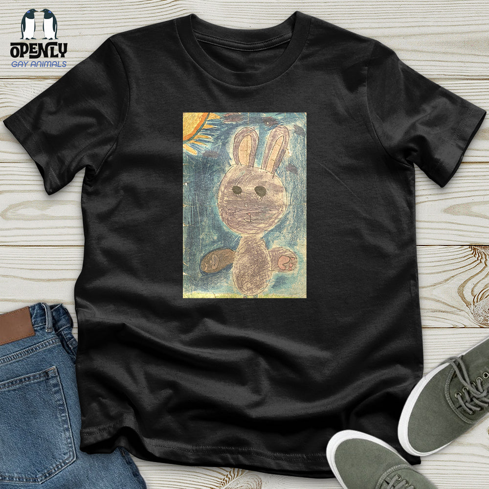 Glitch Bunny Faded Unisex T Shirt Gift For Animal Lover