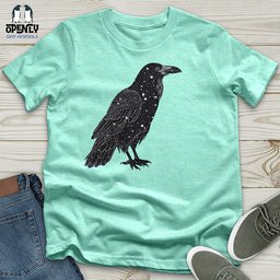 Celestial Raven Silhouette Unisex T Shirt Gift For Animal Lover