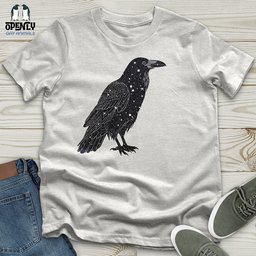 Celestial Raven Silhouette Unisex T Shirt Gift For Animal Lover