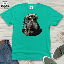 Captain Walrus Heavy Cotton Comfort Colors Tee Gift For Animal Lover