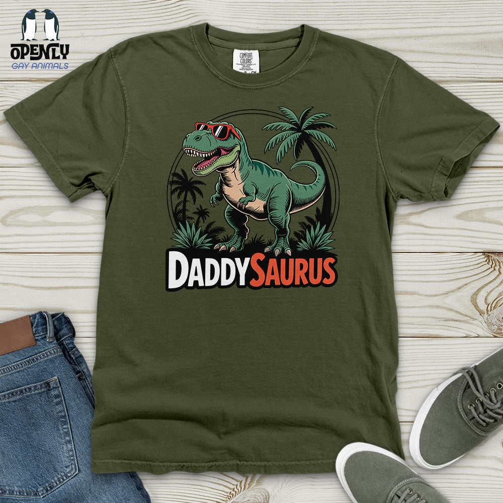 Daddysaurus Heavy Cotton Comfort Colors Tee Gift For Animal Lover