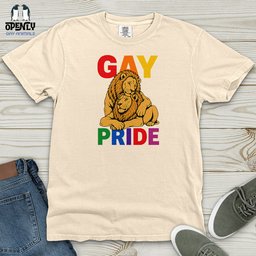 Gay Pride Lion Heavy Cotton Comfort Colors Tee Gift For Animal Lover