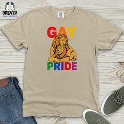 Gay Pride Lion Heavy Cotton Comfort Colors Tee Gift For Animal Lover