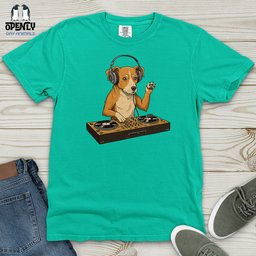 Dog DJ Heavy Cotton Comfort Colors Tee Gift For Dog Lover