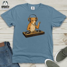 Dog DJ Heavy Cotton Comfort Colors Tee Gift For Dog Lover