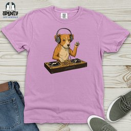 Dog DJ Heavy Cotton Comfort Colors Tee Gift For Dog Lover