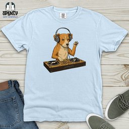 Dog DJ Heavy Cotton Comfort Colors Tee Gift For Dog Lover