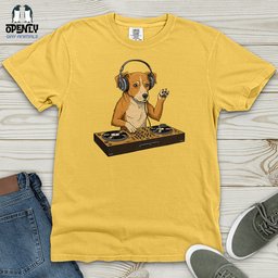 Dog DJ Heavy Cotton Comfort Colors Tee Gift For Dog Lover