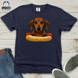 Dachshund Hotdog Hug Heavy Cotton Comfort Colors Tee Gift For Dog Lover