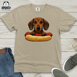 Dachshund Hotdog Hug Heavy Cotton Comfort Colors Tee Gift For Dog Lover