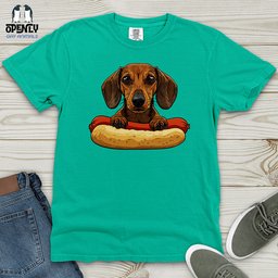 Dachshund Hotdog Hug Heavy Cotton Comfort Colors Tee Gift For Dog Lover
