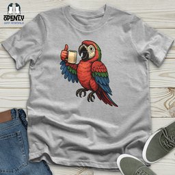 Coffee Parrot Cheers Unisex T Shirt Gift For Animal Lover