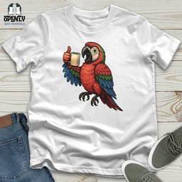 Coffee Parrot Cheers Unisex T Shirt Gift For Animal Lover