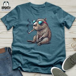 Capybara With Sunglasses And Cigarette Unisex T Shirt Gift For Animal Lover