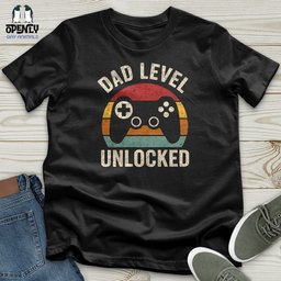 Dad Level Unlocked Softstyle Tee Gift For Dad