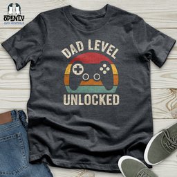 Dad Level Unlocked Softstyle Tee Gift For Dad