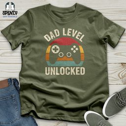 Dad Level Unlocked Softstyle Tee Gift For Dad