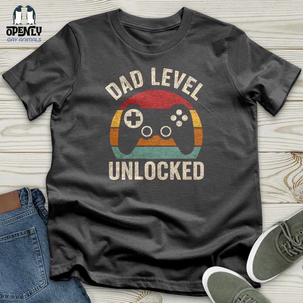 Dad Level Unlocked Softstyle Tee Gift For Dad