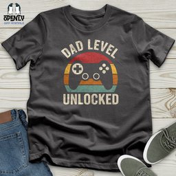 Dad Level Unlocked Softstyle Tee Gift For Dad