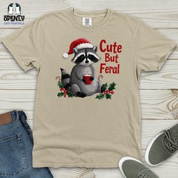 Cute But Feral Heavy Cotton Comfort Colors Tee Gift For Animal Lover