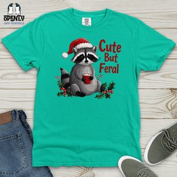 Cute But Feral Heavy Cotton Comfort Colors Tee Gift For Animal Lover