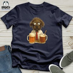 Comics Dog Drinking Beer Softstyle Tee Gift For Dog Lover