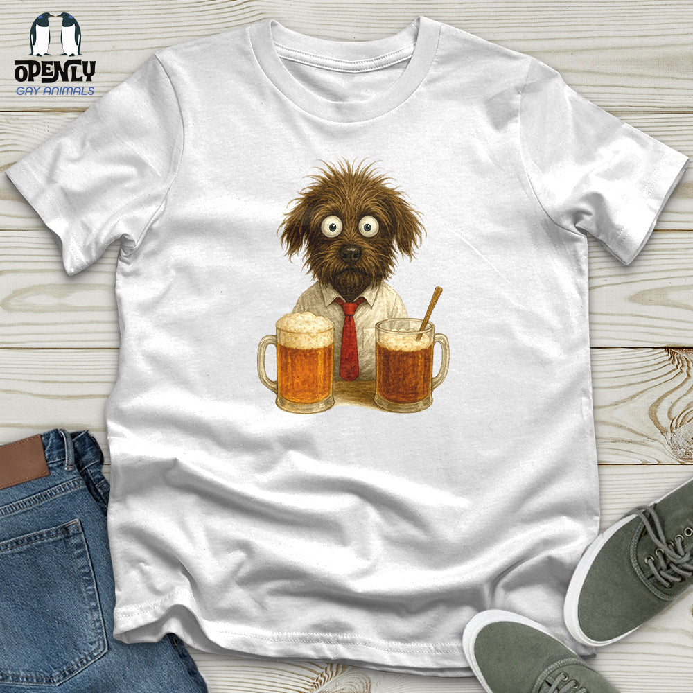 Comics Dog Drinking Beer Softstyle Tee Gift For Dog Lover