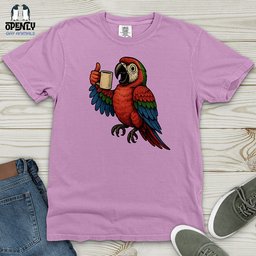 Coffee Parrot Cheers Heavy Cotton Comfort Colors Tee Gift For Animal Lover