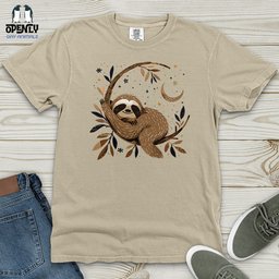 Cosmic Sloth Dreams Heavy Cotton Comfort Colors Tee Gift For Animal Lover