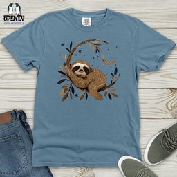 Cosmic Sloth Dreams Heavy Cotton Comfort Colors Tee Gift For Animal Lover
