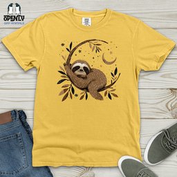 Cosmic Sloth Dreams Heavy Cotton Comfort Colors Tee Gift For Animal Lover