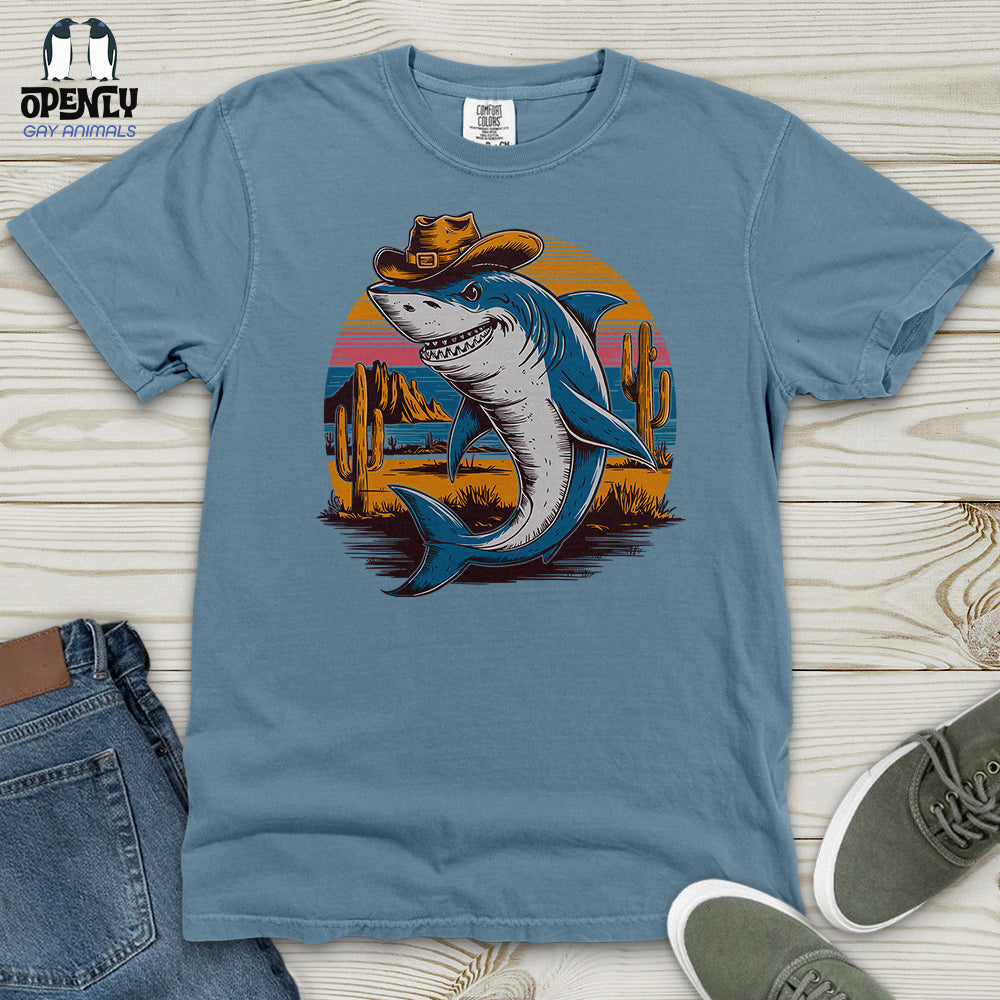 Cowboy Shark Heavy Cotton Comfort Colors Tee Gift For Animal Lover