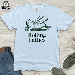 Funny Cat Rolling Fatties Cat Heavy Cotton Comfort Colors Tee Gift For Cat Lover