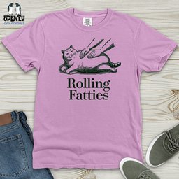 Funny Cat Rolling Fatties Cat Heavy Cotton Comfort Colors Tee Gift For Cat Lover