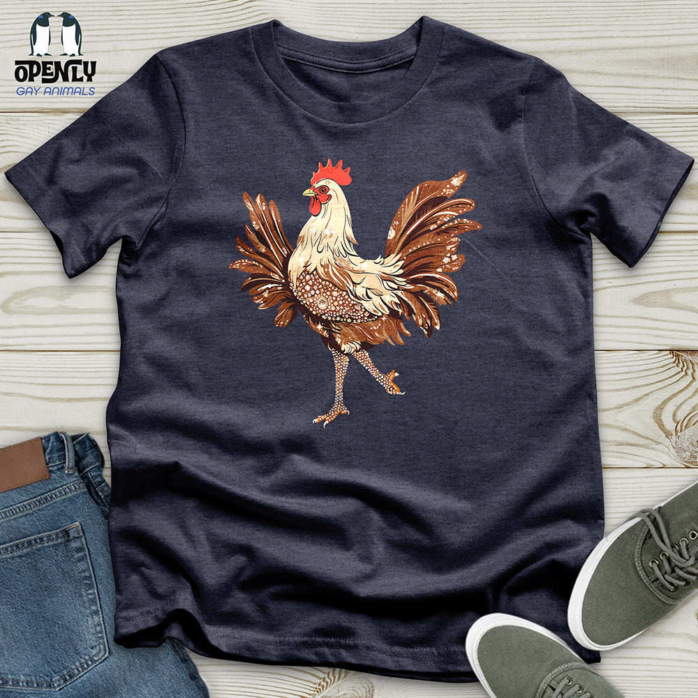 Glamorous Rooster Sparkle Unisex T Shirt Gift For Animal Lover