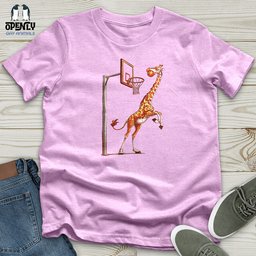 Giraffe Hoops Slam Unisex T Shirt Gift For Animal Lover