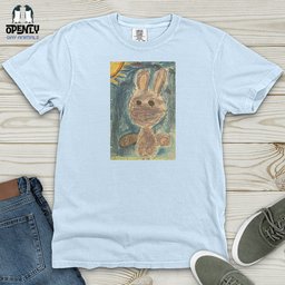 Glitch Bunny Faded Heavy Cotton Comfort Colors Tee Gift For Animal Lover