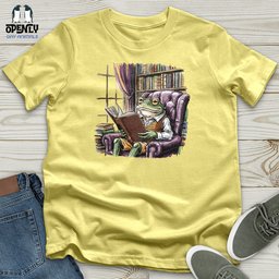 Frog Reading Book Unisex T Shirt Gift For Frog Lover