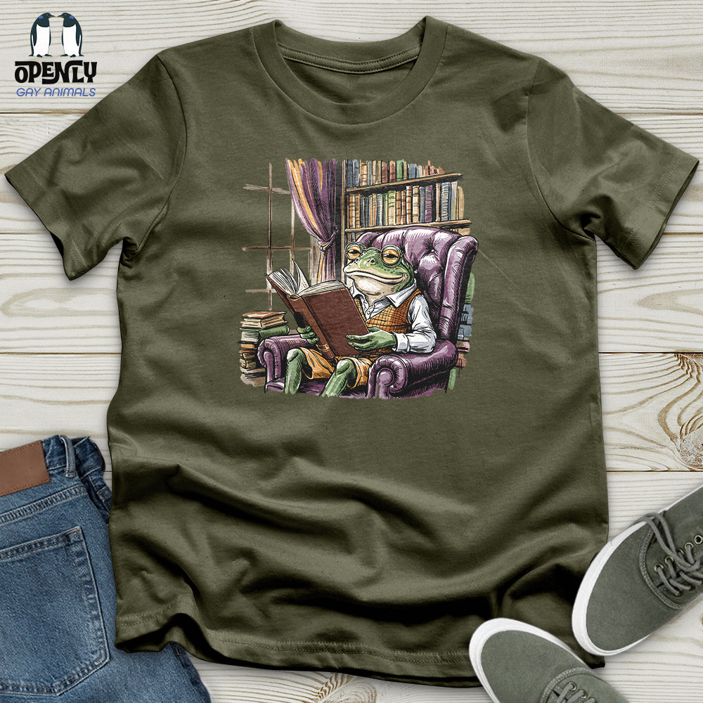 Frog Reading Book Unisex T Shirt Gift For Frog Lover