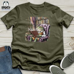 Frog Reading Book Unisex T Shirt Gift For Frog Lover