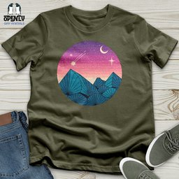 Geometric Mountain Landscape Unisex T Shirt Gift For Animal Lover