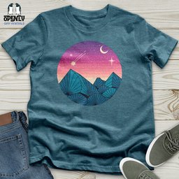 Geometric Mountain Landscape Unisex T Shirt Gift For Animal Lover
