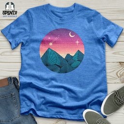 Geometric Mountain Landscape Unisex T Shirt Gift For Animal Lover