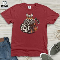 Fox Viking Courage Heavy Cotton Comfort Colors Tee Gift For Animal Lover