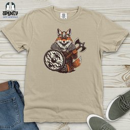 Fox Viking Courage Heavy Cotton Comfort Colors Tee Gift For Animal Lover