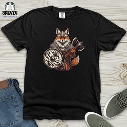 Fox Viking Courage Heavy Cotton Comfort Colors Tee Gift For Animal Lover