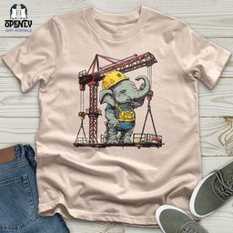 Elephant Construction Crew Unisex T Shirt Gift For Animal Lover