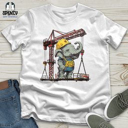 Elephant Construction Crew Unisex T Shirt Gift For Animal Lover