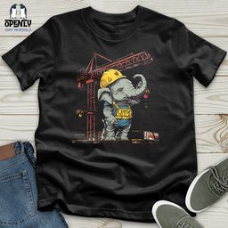 Elephant Construction Crew Unisex T Shirt Gift For Animal Lover