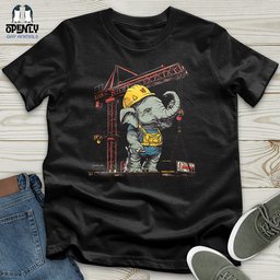 Elephant Construction Crew Unisex T Shirt Gift For Animal Lover
